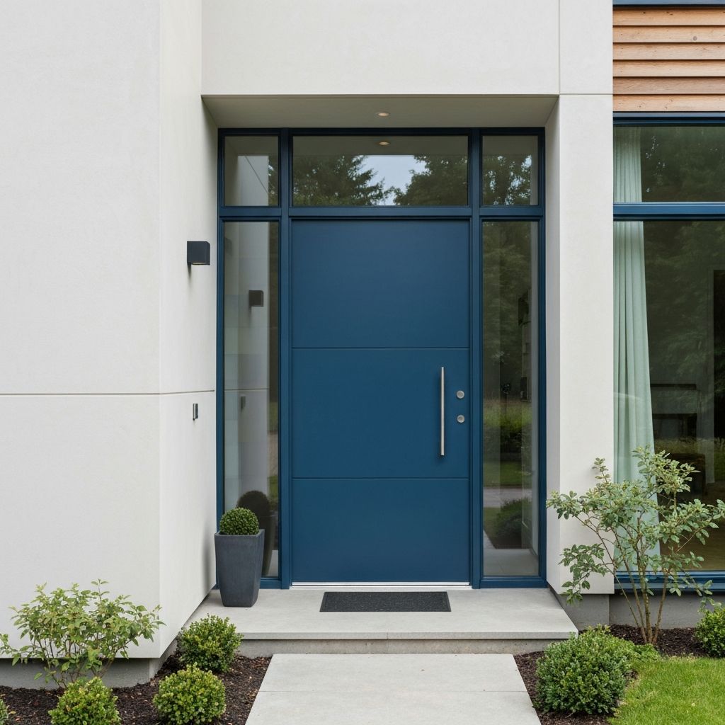 Modern black exterior door