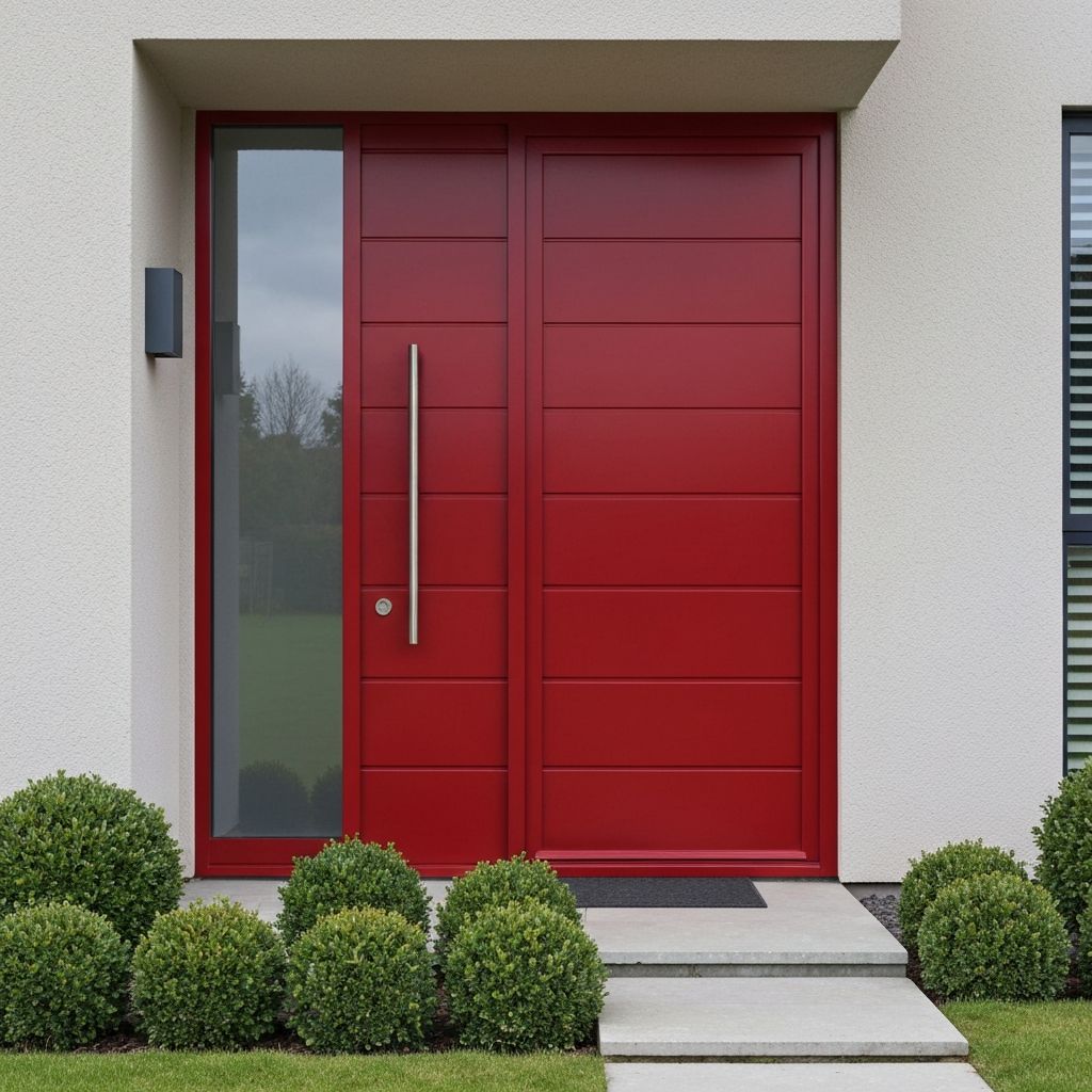 White exterior door with glass